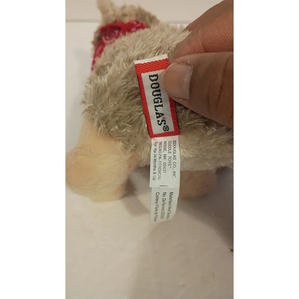 Douglas Cuddle Toys Husky Plush Stuffed Animal Dog with Red Bandana Grey Cream